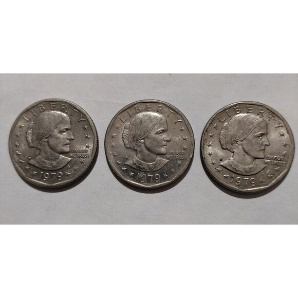 (3) 1979 Susan B. Anthony Dollar Coins(1979d, 1979s x2) - Picture 1 of 6